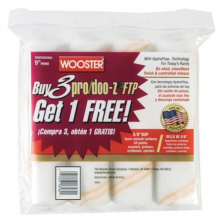 Wooster 9" Paint Roller Cover, 3/8" Nap, Fabric RR868-9